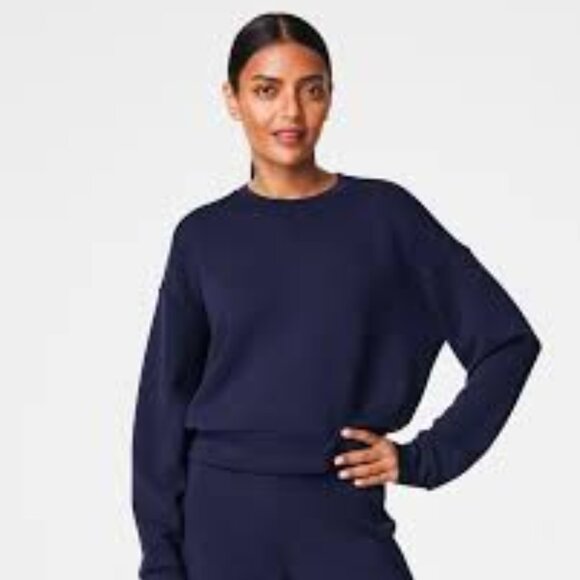 SPANX Navy Crew Neck Sweater - Picture 1 of 10